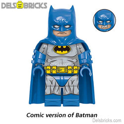 Comic Book Batman Blue/Gray Suit Design Lego Batman Minifigures (ONLINE ORDER ONLY)
