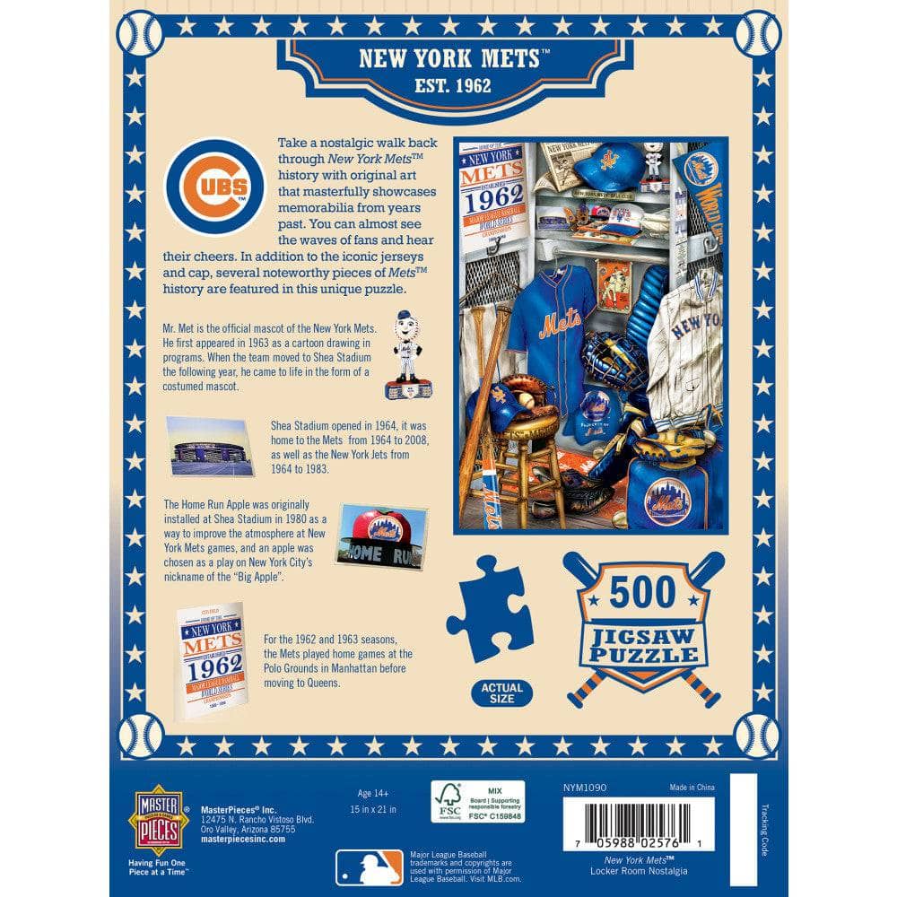 New York Mets - Locker Room 500 Piece Jigsaw Puzzle (ONLINE ORDER ONLY)