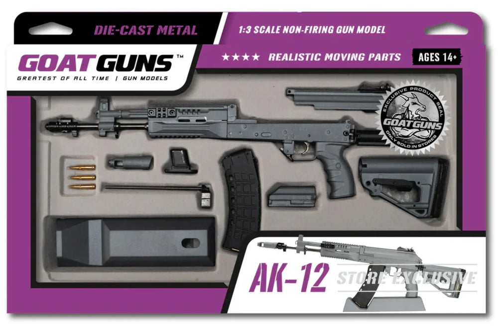 GoatGuns 1/3 Scale Die Cast AK12 Model Grey AK12-GREY (ONLINE ORDER ONLY)