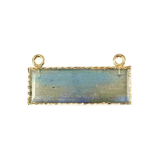 Gold Leafed Labradorite Rectangle Double Connector 29x10mm 1 piece (ONLINE ORDER ONLY)