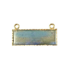 Gold Leafed Labradorite Rectangle Double Connector 29x10mm 1 piece (ONLINE ORDER ONLY)