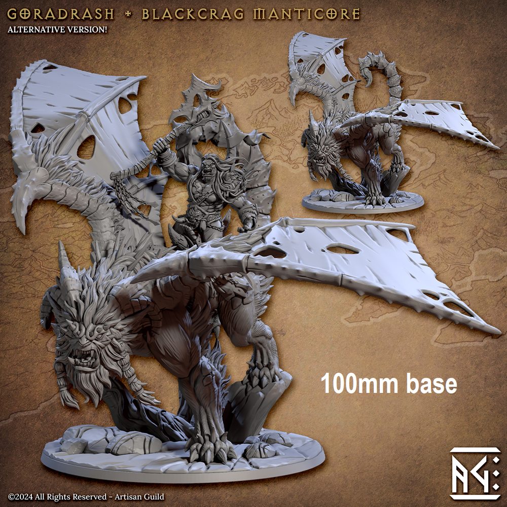Goradrash, Blackcrag Manticore (Mounted or Wild) (Online Only)