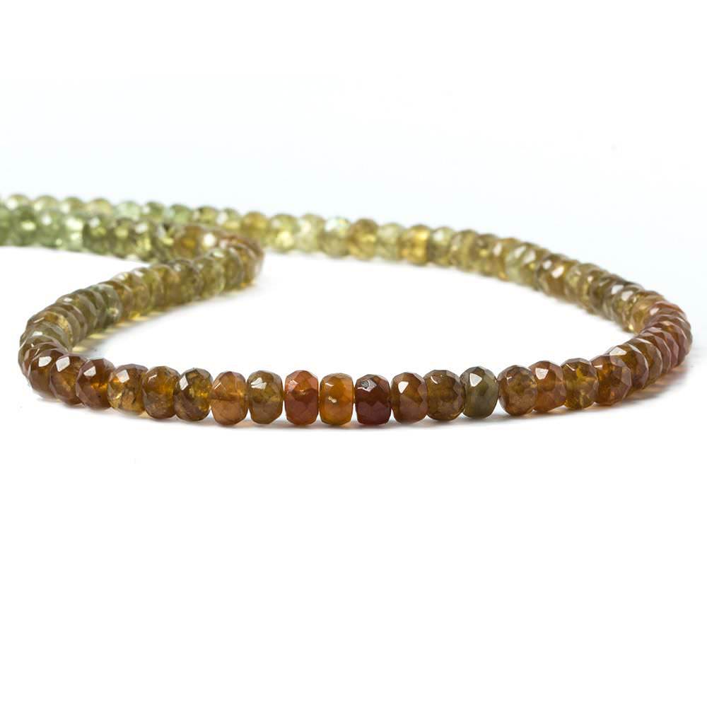 5.5mm Green & Brown Apatite Faceted Rondelle Beads 15 inch 100 pieces (ONLINE ORDER ONLY)