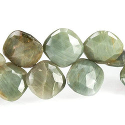 Green Cat's Eye Quartz Faceted Pillow Beads (ONLINE ORDER ONLY)