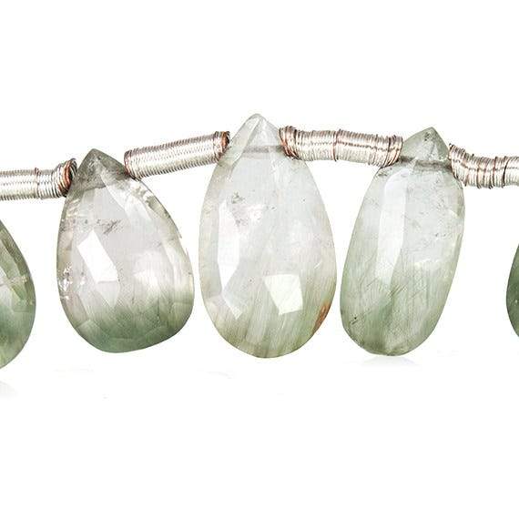 Green Cat`s Eye Quartz Pear Briolette (ONLINE ORDER ONLY)