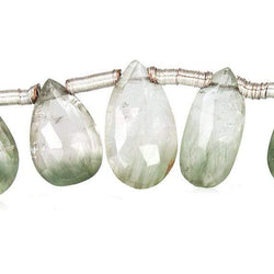Green Cat`s Eye Quartz Pear Briolette (ONLINE ORDER ONLY)