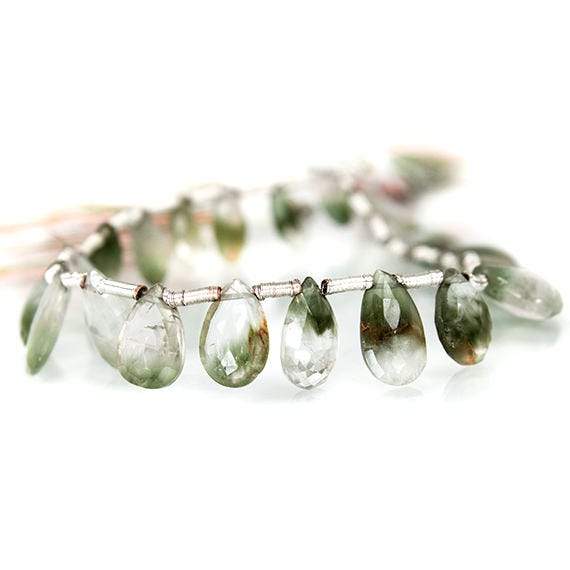 Green Cat`s Eye Quartz Pear Briolette (ONLINE ORDER ONLY)