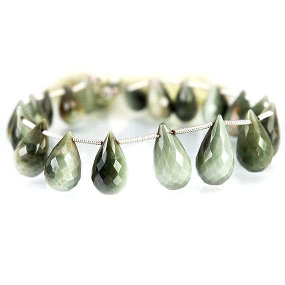 Green Cat`s Eye Quartz Tear Drop Briolette (ONLINE ORDER ONLY)