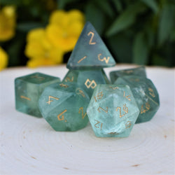 Green Fluorite Stone Dice Set (ONLINE ORDER ONLY)