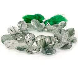Green Tourmalinated Quartz Heart Briolette (ONLINE ORDER ONLY)