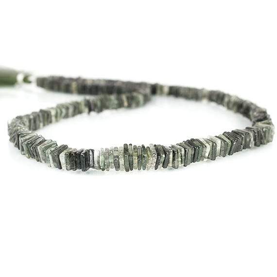 Green Tourmalinated Quartz Plain Square Heshi Beads 16 inch 240 pieces (ONLINE ORDER ONLY)