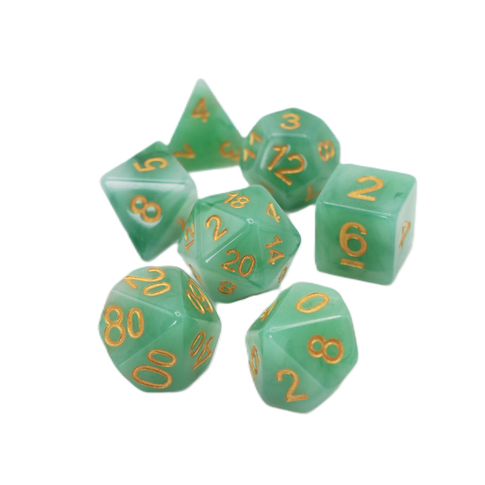 Greener Pastures - 7 Piece DnD Dice Set | Acrylic RPG Gaming Dice (ONLINE ORDER ONLY)