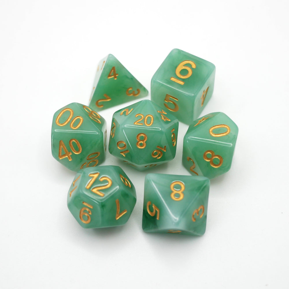 Greener Pastures - 7 Piece DnD Dice Set | Acrylic RPG Gaming Dice (ONLINE ORDER ONLY)