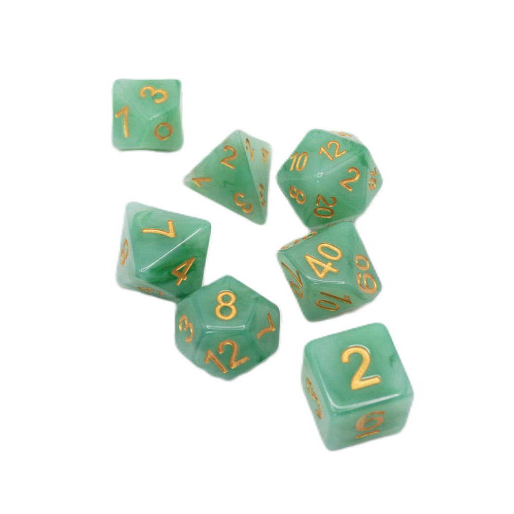 Greener Pastures - 7 Piece DnD Dice Set | Acrylic RPG Gaming Dice (ONLINE ORDER ONLY)