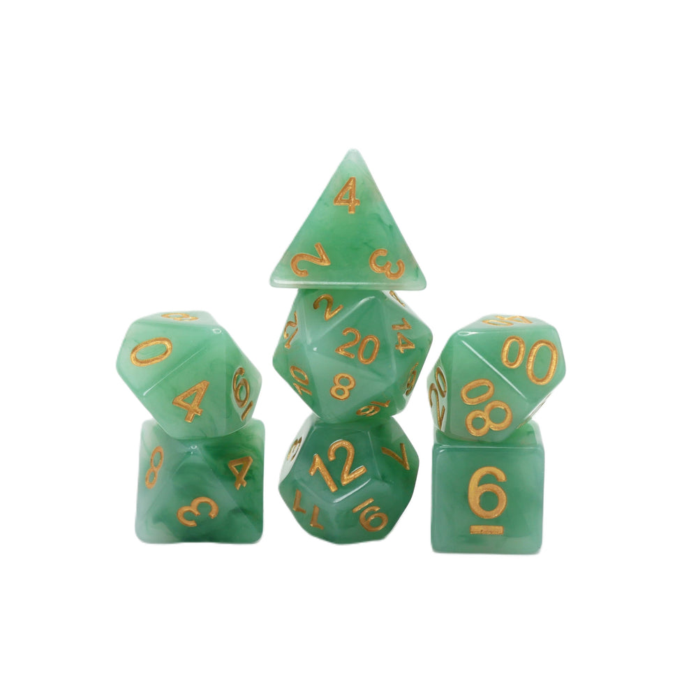 Greener Pastures - 7 Piece DnD Dice Set | Acrylic RPG Gaming Dice (ONLINE ORDER ONLY)