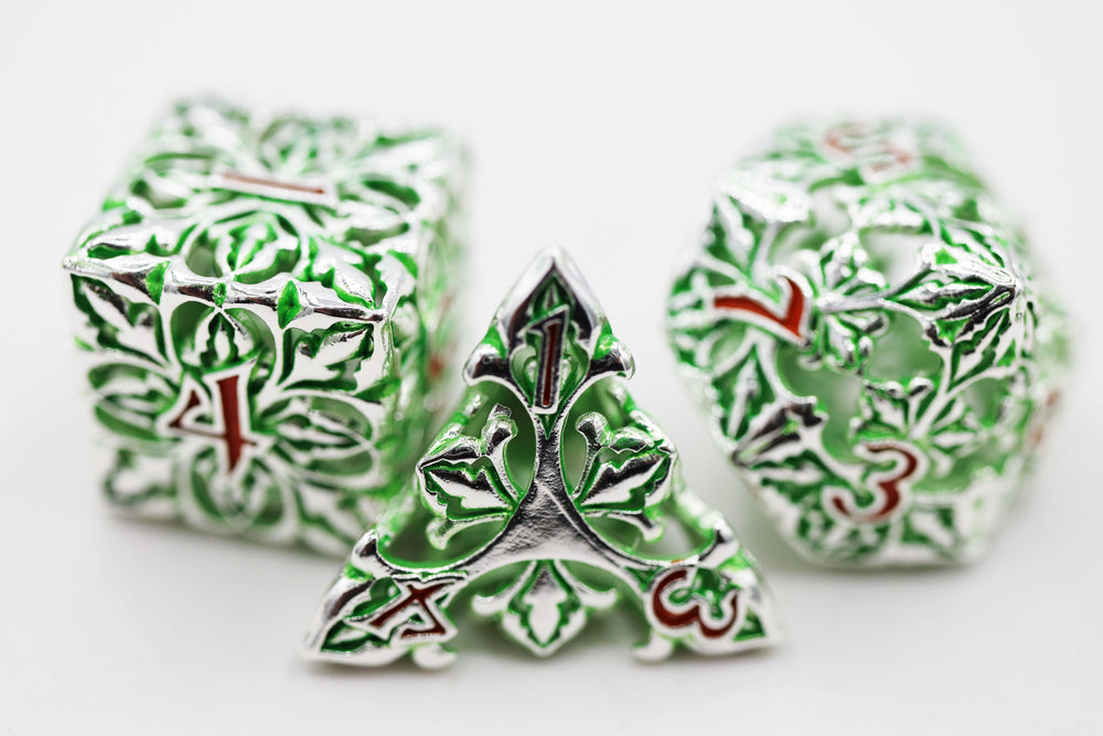 Fleur de Lis: Green - Hollow Metal RPG Dice Set (ONLINE ORDER ONLY)