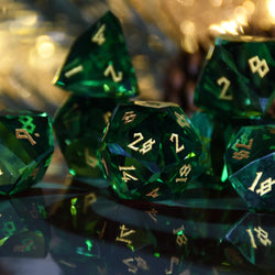 Emerald Multifaceted Glass Dice Set (ONLINE ORDER ONLY)