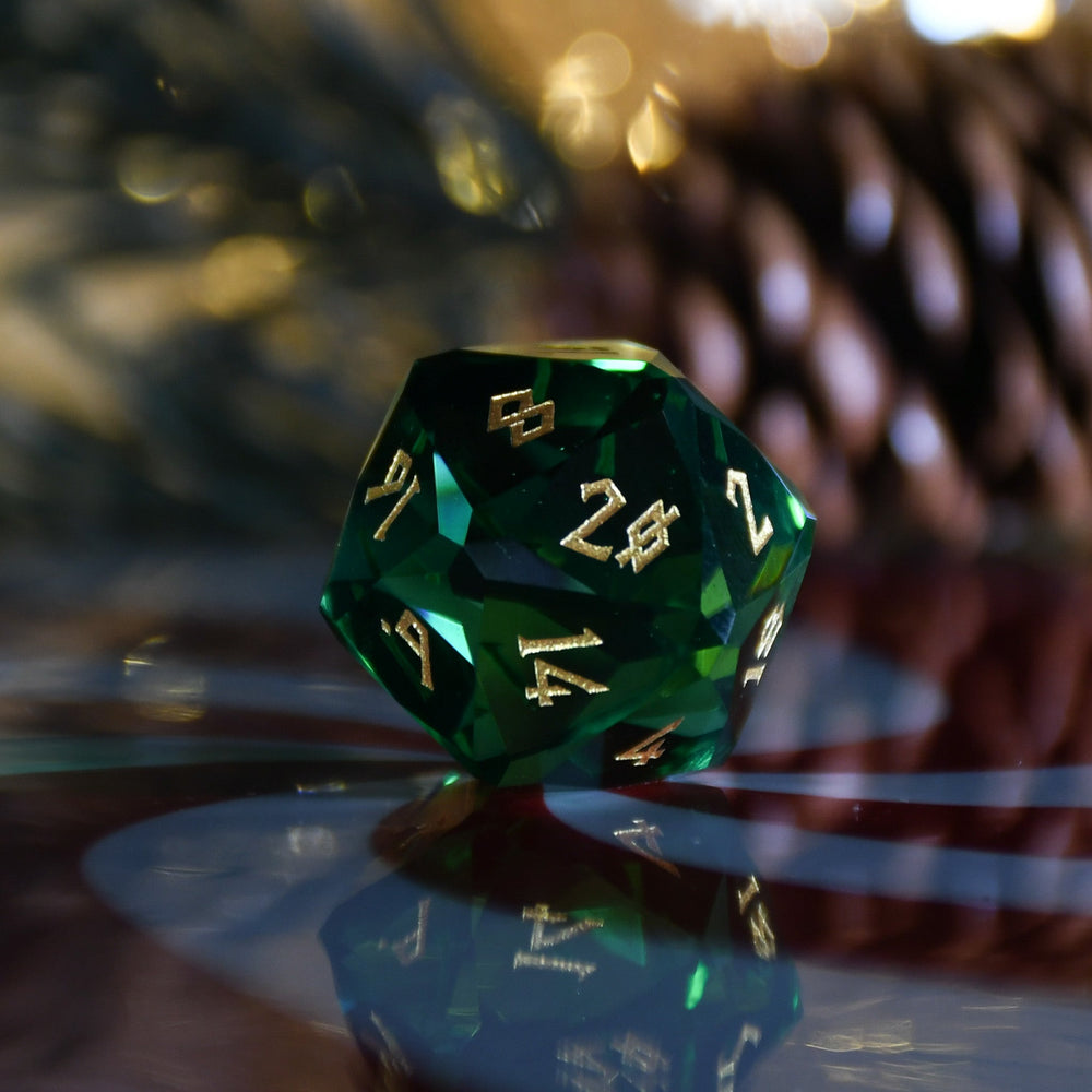 Emerald Multifaceted Glass Dice Set (ONLINE ORDER ONLY)