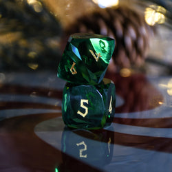 Emerald Multifaceted Glass Dice Set (ONLINE ORDER ONLY)