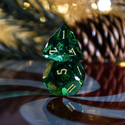 Emerald Multifaceted Glass Dice Set (ONLINE ORDER ONLY)