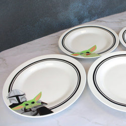 Grogu & Mandalorian Star Wars Ceramic Plate Set 4-Piece (ONLINE ORDER ONLY)