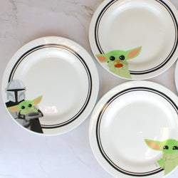 Grogu & Mandalorian Star Wars Ceramic Plate Set 4-Piece (ONLINE ORDER ONLY)