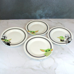 Grogu & Mandalorian Star Wars Ceramic Plate Set 4-Piece (ONLINE ORDER ONLY)