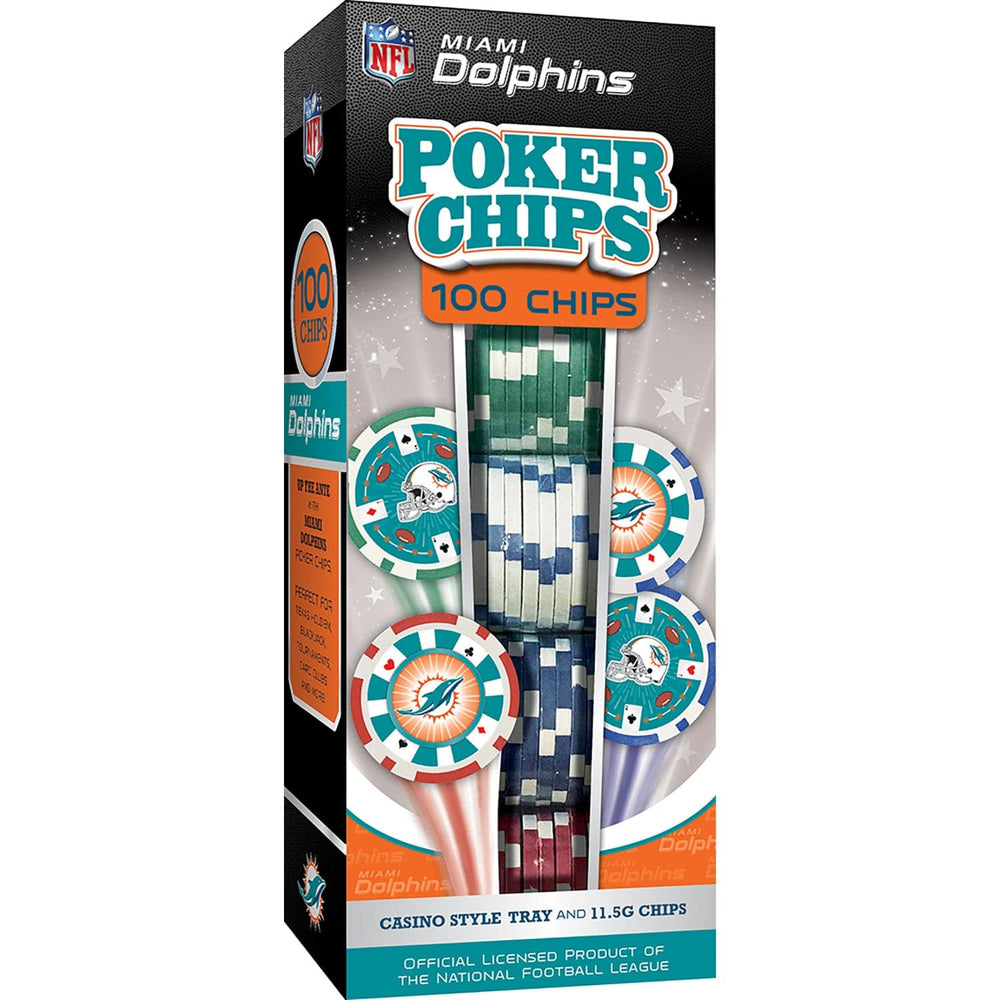 Miami Dolphins 100 Piece Poker Chips (ONLINE ORDER ONLY)