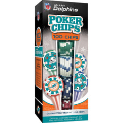 Miami Dolphins 100 Piece Poker Chips (ONLINE ORDER ONLY)