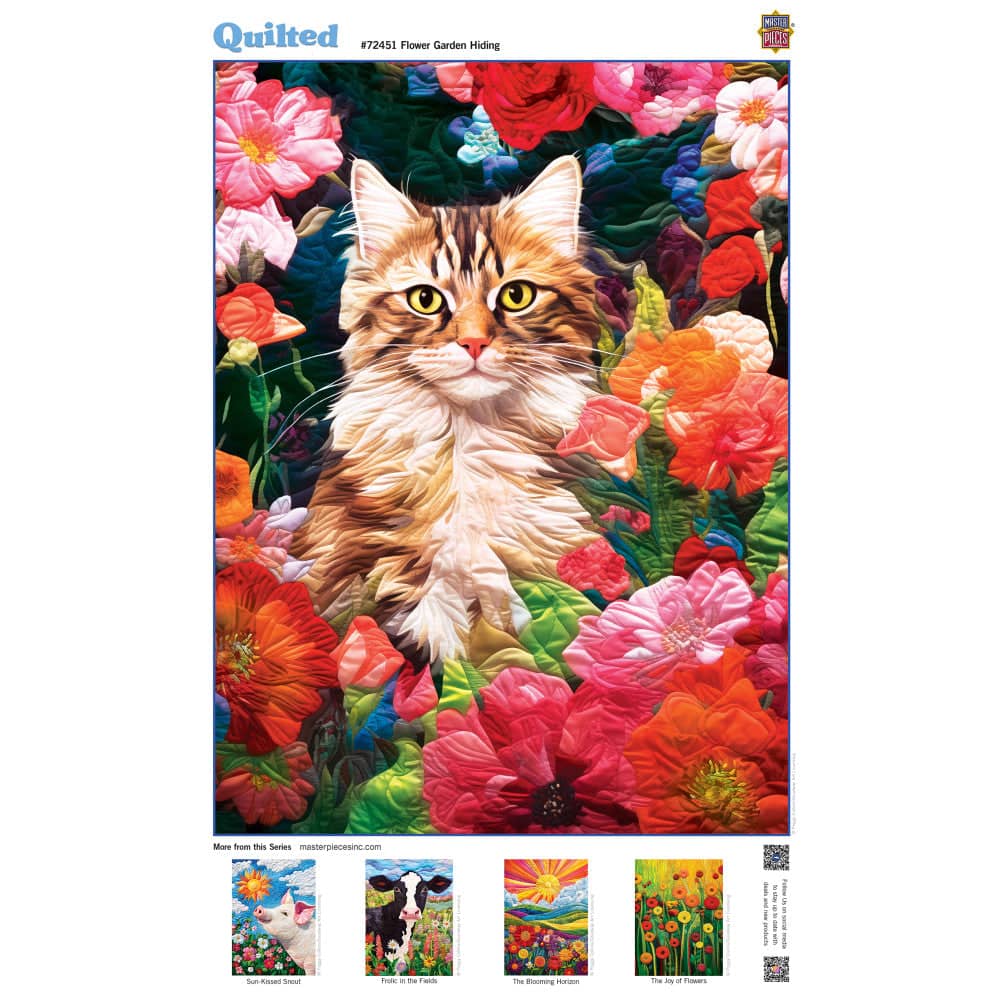 Quilted - Flower Garden Hiding 1000 Piece Jigsaw Puzzle