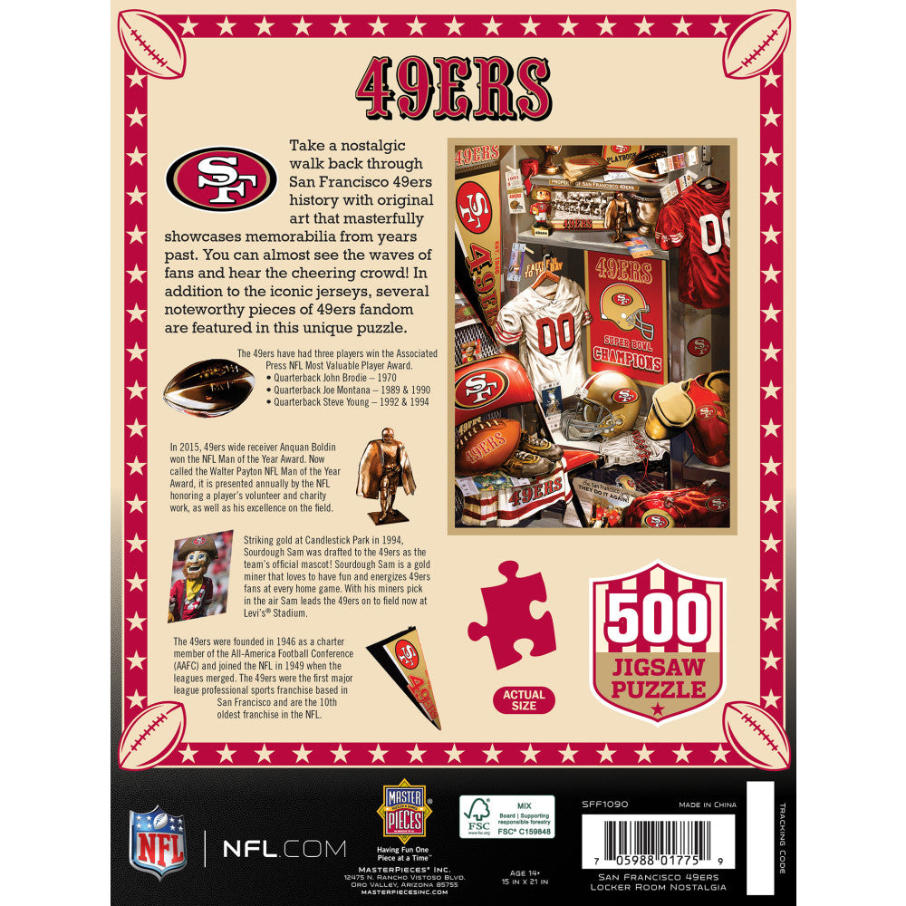 San Francisco 49ers - Locker Room 500 Piece Jigsaw Puzzle (ONLINE ORDER ONLY)