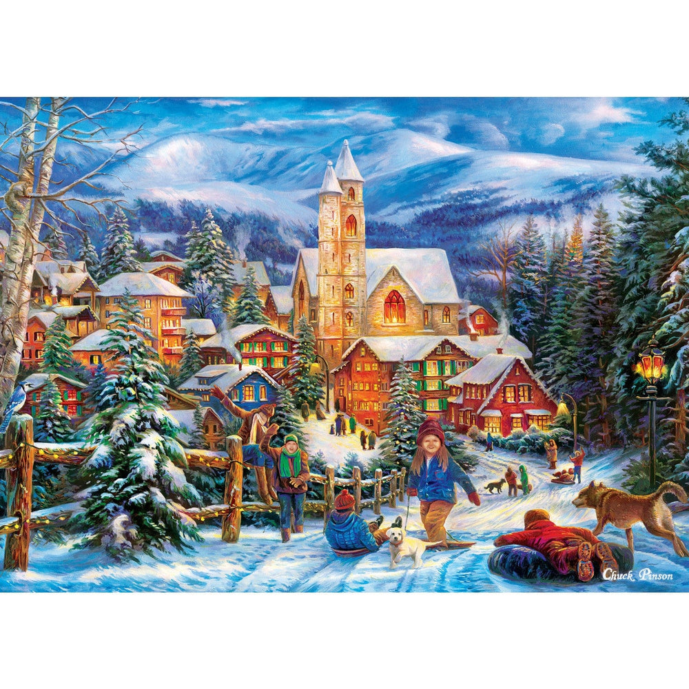 Season's Greetings - Sledding Home 1000 Piece Jigsaw Puzzle (ONLINE ORDER ONLY)