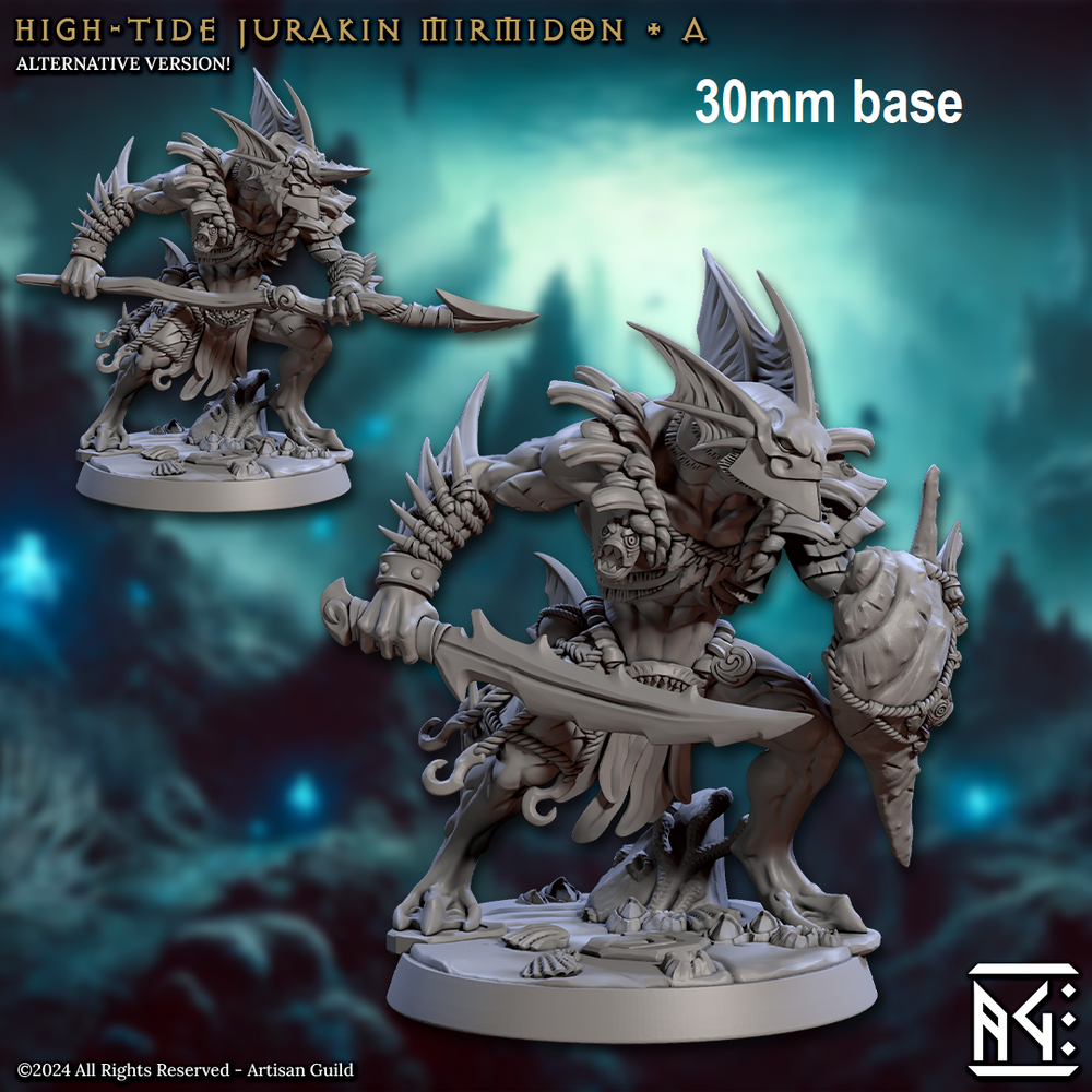 High-Tide Jurakin Mirmidon: Sculpt A (Male Merfolk Warrior) (Online Order Only)