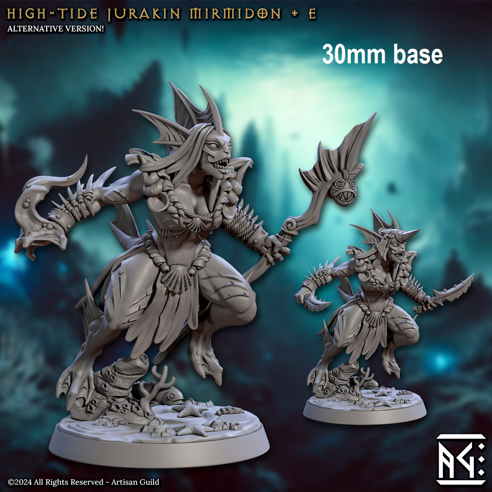 High-Tide Jurakin Mirmidon: Sculpt E (Female Merfolk Warrior) (Online Order Only)