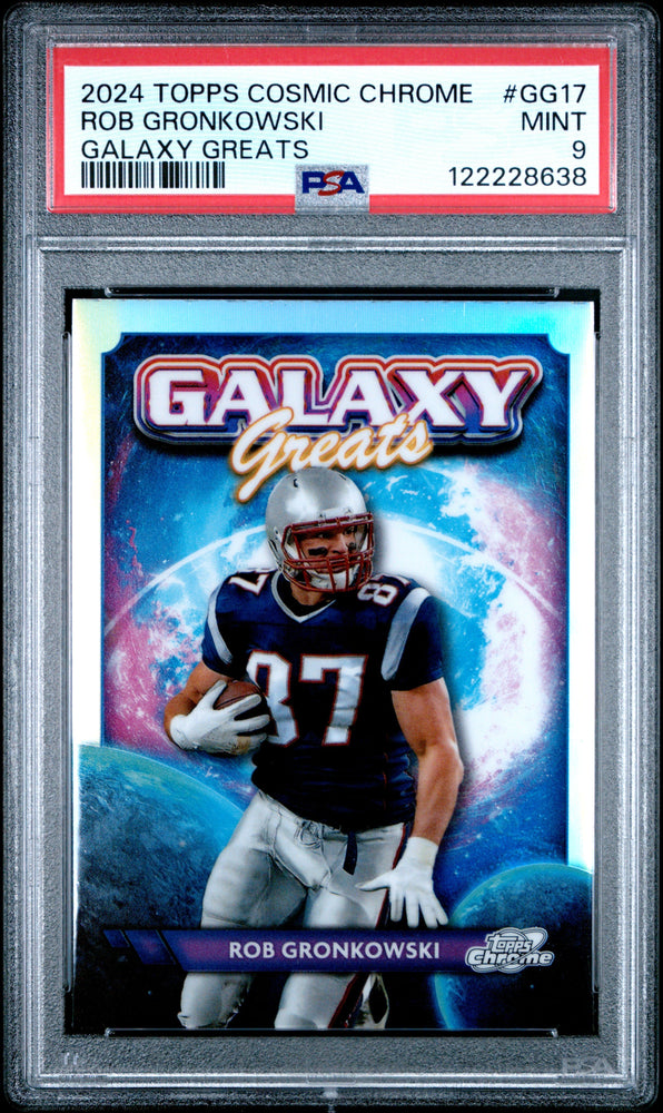 Graded 2024 Topps Cosmic Chrome Rob Gronkowski #GG17 Galaxy Greats Football Card PSA 9 Mint (ONLINE ORDER ONLY)