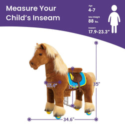 Model X Horse Ride On Toy for Age 4-7 Brown (ONLINE ORDER ONLY)