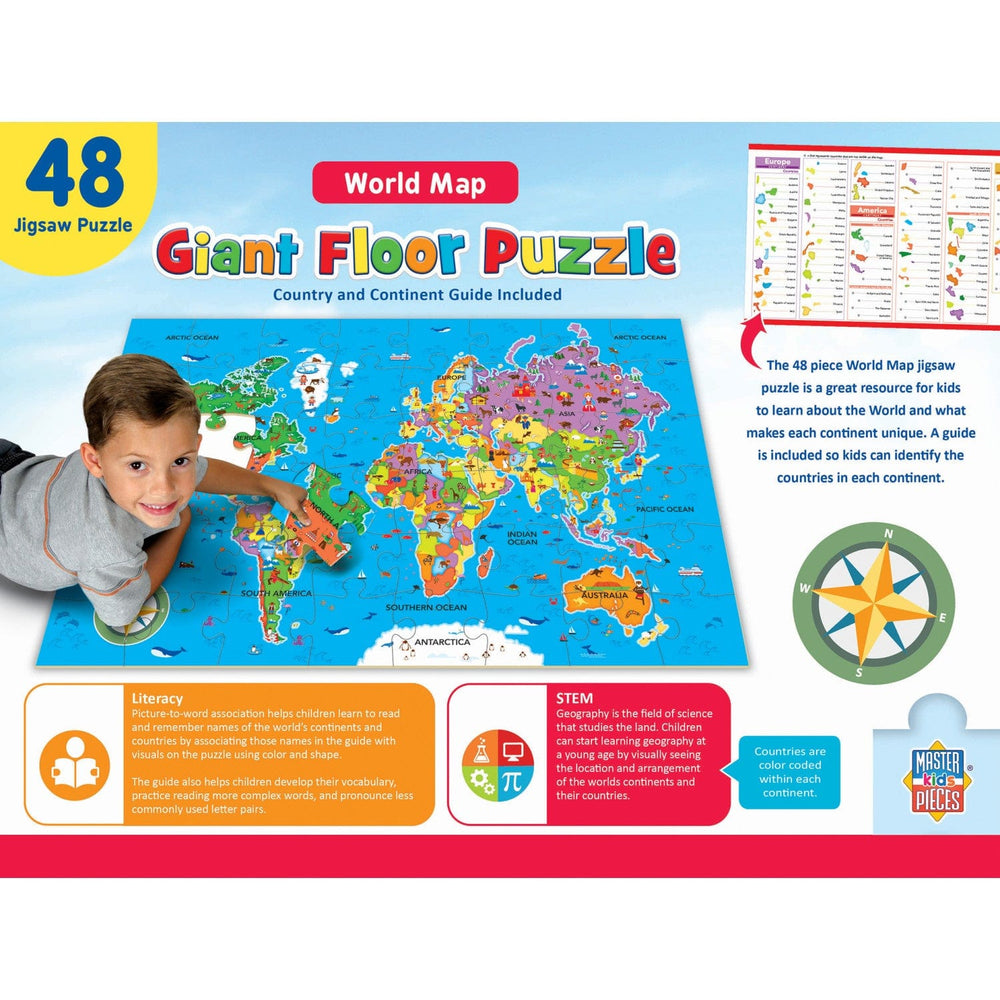 Explorer - World Map 48 Piece Floor Jigsaw Puzzle (ONLINE ORDER ONLY)