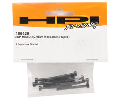HPI Racing Cap Head Screw M3X33mm (Hex Socket/10pcs) Savage XS (ONLINE ORDER ONLY)