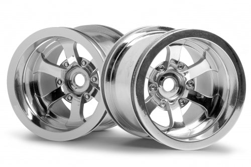 HPI Racing Scorch 6-Spoke Wheel Shiny Chrome 55X50mm (2pcs) (ONLINE ORDER ONLY)