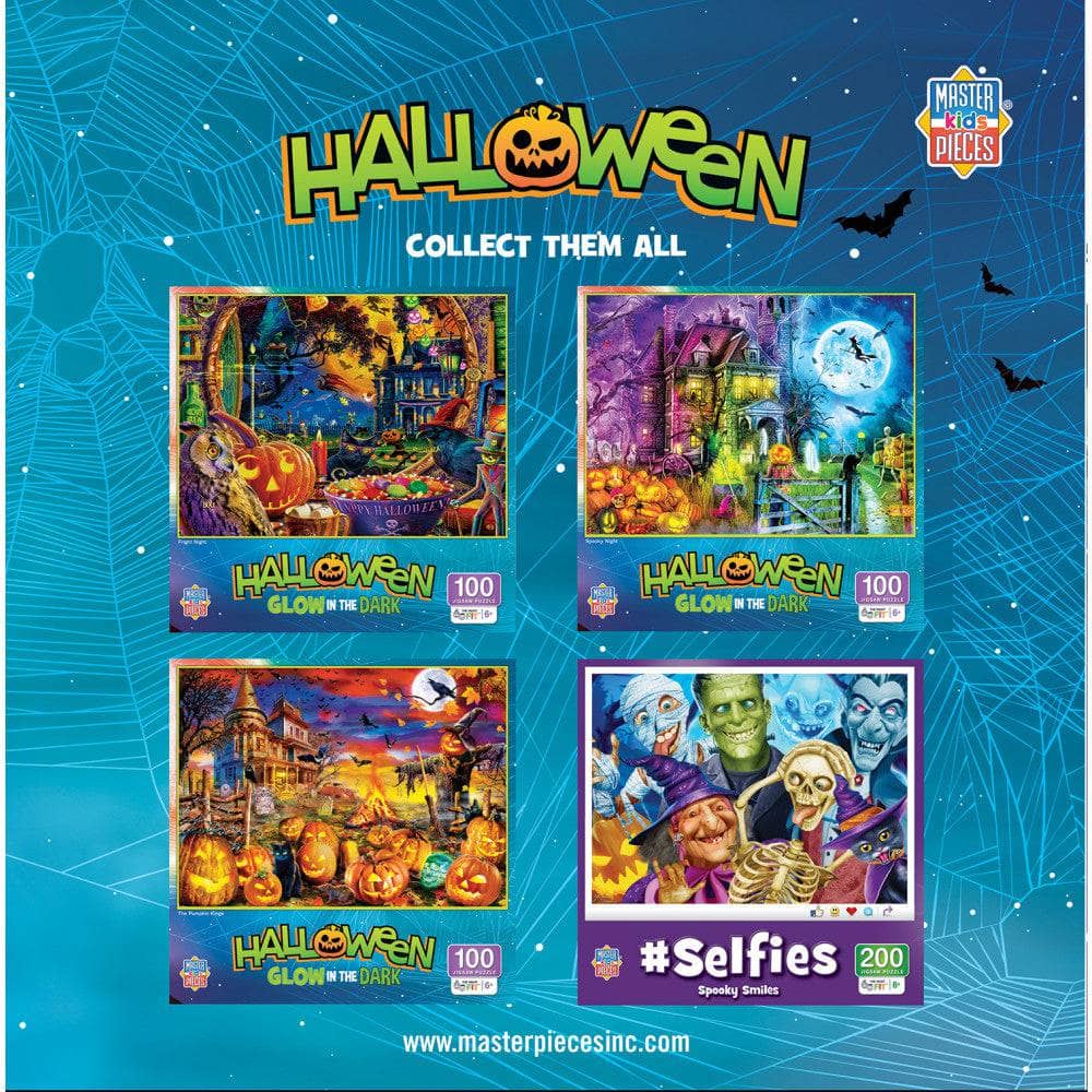 Halloween Glow in the Dark 100 Piece Jigsaw Puzzles 4-Pack