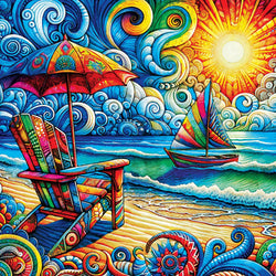 Kaleidoscope - Beach Day 1000 Piece Jigsaw Puzzle (ONLINE ORDER ONLY)