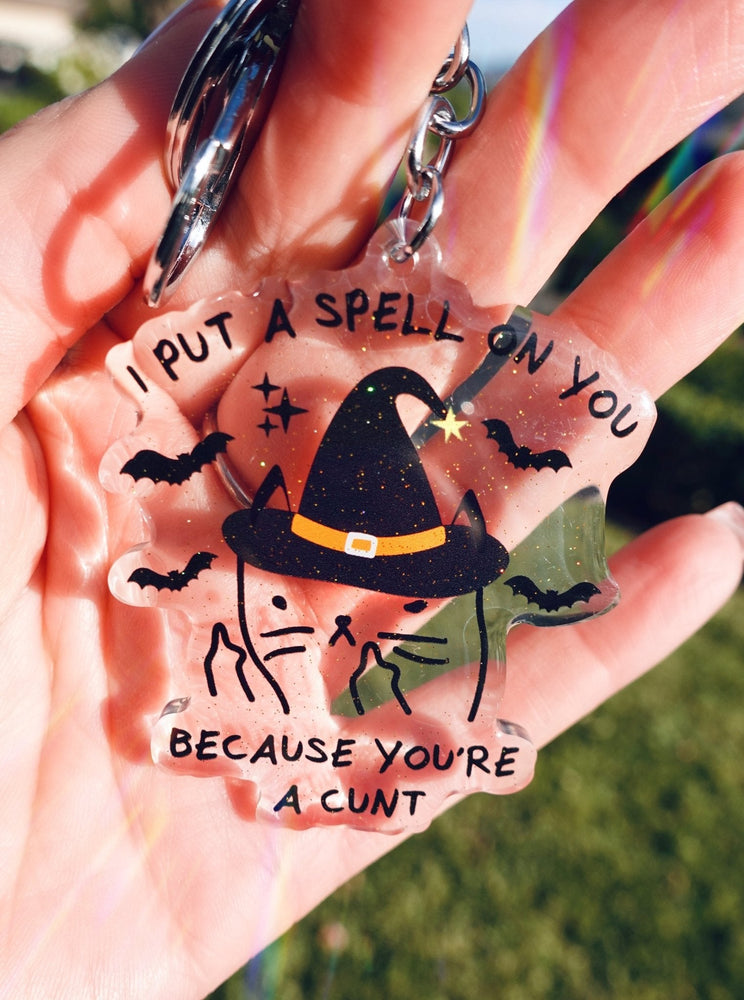 I Put A Spell On You Mean Kitty Acrylic Keychain (Online Order Only)