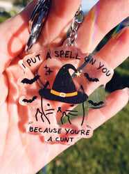 I Put A Spell On You Mean Kitty Acrylic Keychain (Online Order Only)