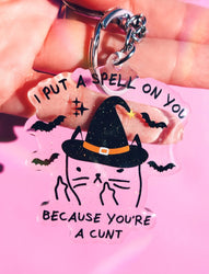 I Put A Spell On You Mean Kitty Acrylic Keychain (Online Order Only)