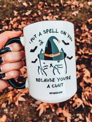 I Put A Spell On You Mean Kitty Halloween Mug (ONLINE ORDER ONLY)