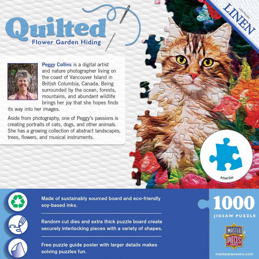 Quilted - Flower Garden Hiding 1000 Piece Jigsaw Puzzle