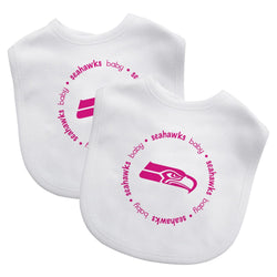 Seattle Seahawks - Baby Bibs 2-Pack - Pink Logo (ONLINE ORDER ONLY)
