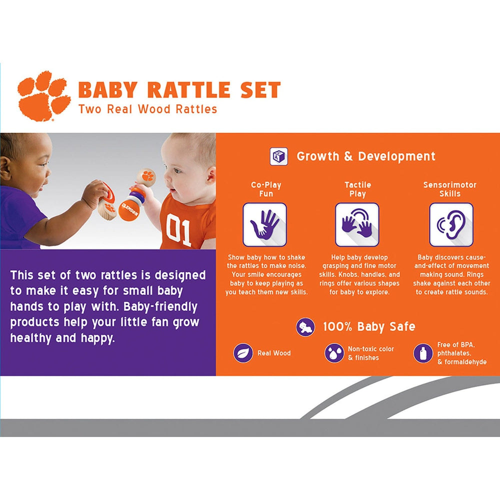 Clemson Tigers - Baby Rattles 2-Pack (ONLINE ORDER ONLY)
