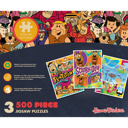 Hanna-Barbera - 500 Piece Jigsaw Puzzles 3 Pack (ONLINE ORDER ONLY)