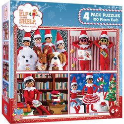 Elf on the Shelf 4-Pack 100 Piece Jigsaw Puzzles - V1 (ONLINE ORDER ONLY)